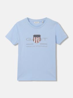 GANT - Boys Embroidered Round Neck Short Sleeves T-Shirt