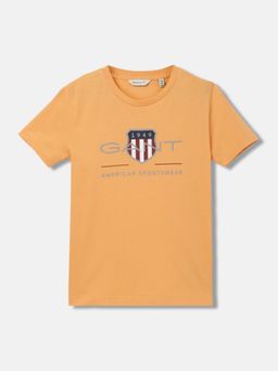 GANT - Boys Embroidered Round Neck Short Sleeves T-Shirt