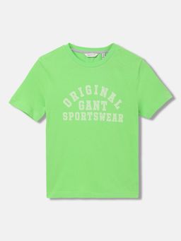 GANT - Boys Typography Round Neck Short Sleeves T-Shirt