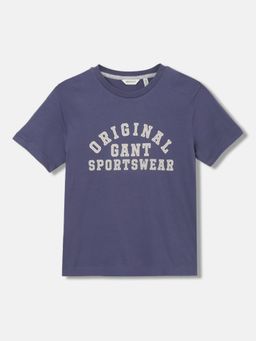 GANT - Boys Typography Round Neck Short Sleeves T-Shirt