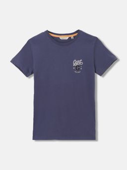GANT - Boys Solid Round Neck Short Sleeves T-Shirt