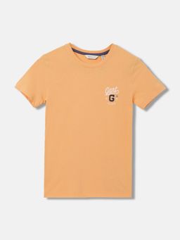 GANT - Boys Solid Round Neck Short Sleeves T-Shirt