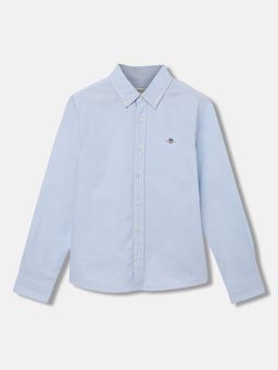 GANT - Boys Solid Button-Down Collar Long Sleeves Shirt