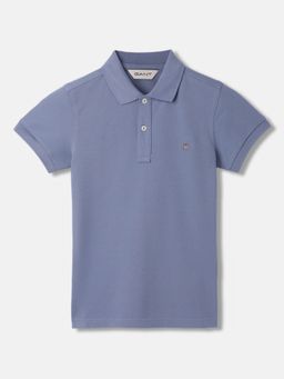 GANT - Boys Solid Short Sleeves Polo T-Shirt