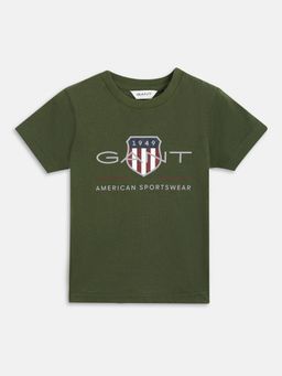 GANT - Boys Olive Round Neck T-Shirt