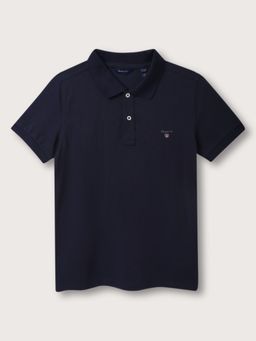 GANT - Boys Solid Polo Collar Short Sleeves T-Shirt