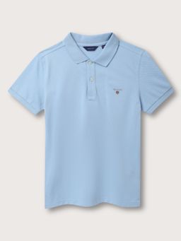 GANT - Boys Solid Polo Collar Short Sleeves T-Shirt