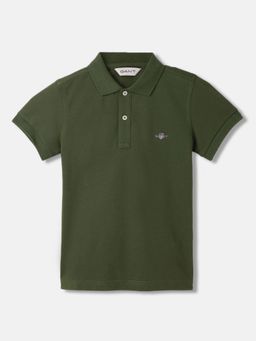 GANT - Boys Solid Short Sleeves Polo T-Shirt