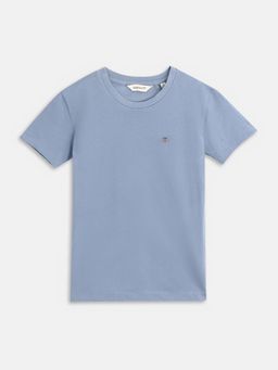 GANT - Boys Blue Solid Round Neck T-Shirt