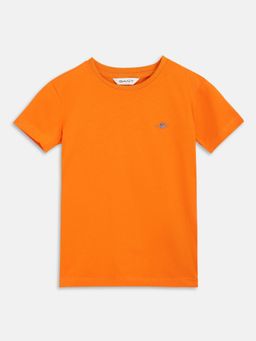 GANT - Boys Orange Solid Round Neck T-Shirt