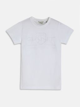 GANT - Boys White Round Neck T-Shirt