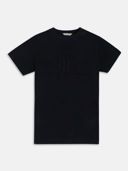 GANT - Boys Black Embroidered Round Neck T-Shirt