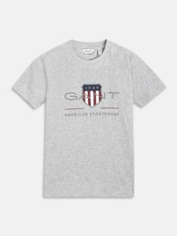 GANT - Boys Grey Printed Round Neck T-Shirt