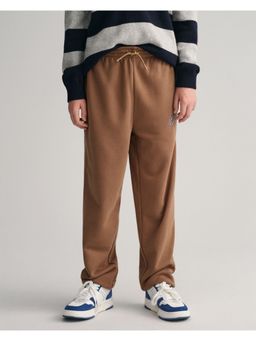 GANT - Brown Solid Relaxed Fit Sweatpants