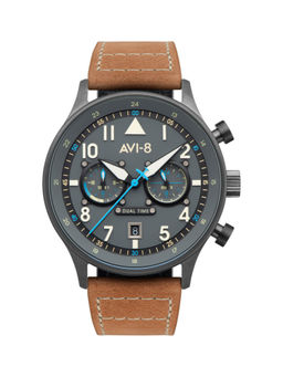 AVI-8 - Hawker Hurricane Date Dual Time Quartz Dial Color Grey Men Wtach - AV-4088-04