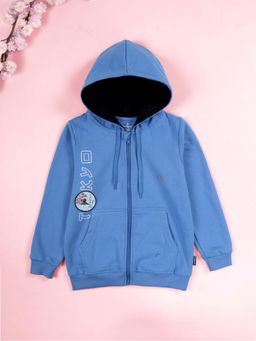 KiddoPanti - Blue Fleece Regular Hoodie