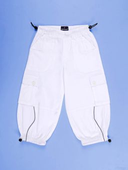 KiddoPanti - White Cotton Regular Cargo Pant