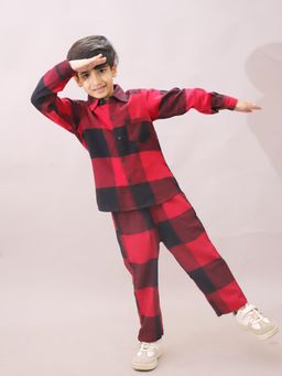 LITTLE GINNIE - Multi-Color Cotton Regular Shirt With Pant