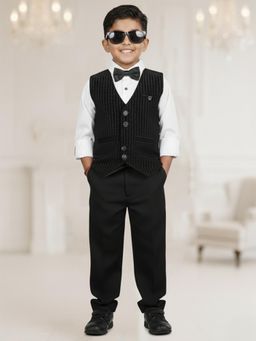 LITTLE GINNIE - Black Cotton Regular Formal Set