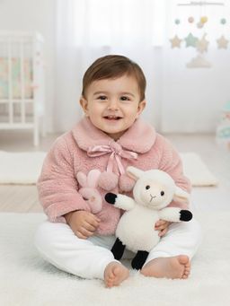 LITTLE GINNIE - Purple Wool Regular Jacket