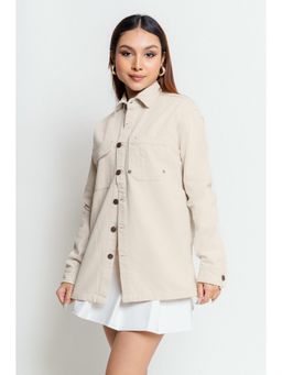 FREAKINS - Pitch Pocket Denim Ecru Shacket