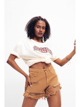 FREAKINS - Sand Distresses Denim Hot Shorts