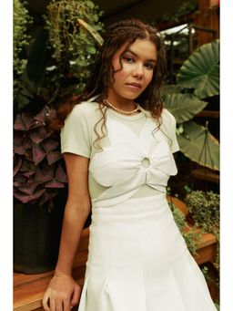 FREAKINS - White Floral Crop Top