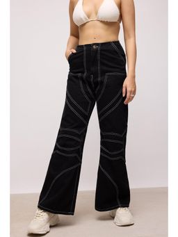 FREAKINS - Abstract Black Wide Pants