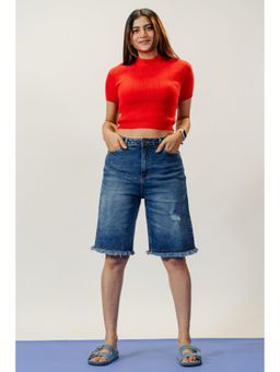 FREAKINS - Indigo Stretch Bermuda Shorts