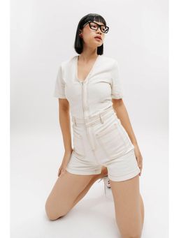FREAKINS - Denim White Contrast Playsuit