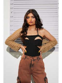 FREAKINS - Black Cut-Out Top