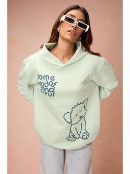 FREAKINS - Women's Mint Green Dog Loves Me Hoodie