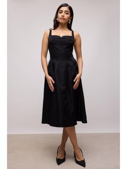 FREAKINS - Champagne Satin Pull Midi Dress