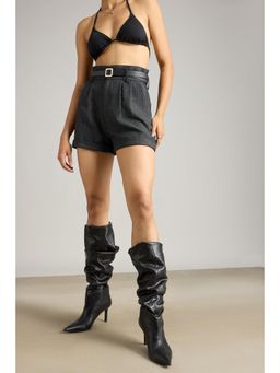 FREAKINS - Charcoal Belted Shorts (Set of 2)