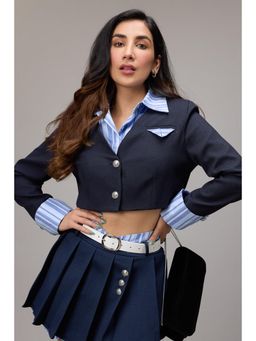 FREAKINS - Midnight Blue Cropped Blazer