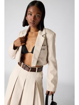FREAKINS - The 9 To 5 Essential Cropped Blazer- Beige