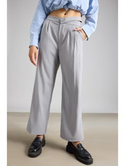 FREAKINS - Light Grey Pleated Formal Korean Pants