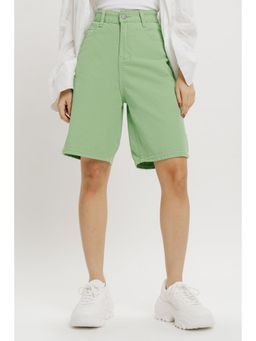 FREAKINS - Green Bermuda Denim Shorts