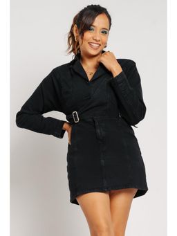 FREAKINS - Gaslighted Mini Dress With Belt (Set of 2)