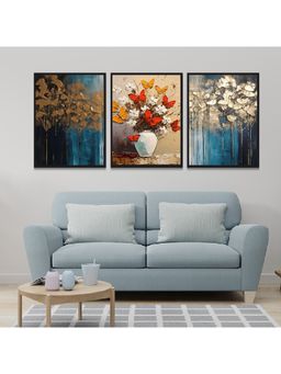 Dekorstation - Abstract Floral Art Wall Mount Frame Modern Art Print Paintings