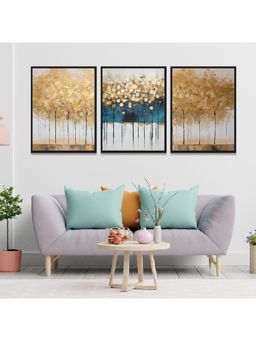 Dekorstation - Abstract Floral 3D Art Wall Mount Frame Modern Art Print Poster Paintings