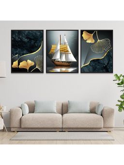 Dekorstation - 3D Wall Mount Frame Paintings For Wall Decor Golden Print Poster