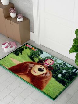 Athom Living - Masha and The Bear Character Printed Themed Multi Colored Kids Premium Nylon Doormat