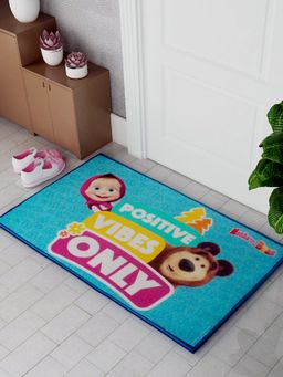 Athom Living - Masha and The Bear Positive Vibes Only Printed Themed Kids Premium Nylon Doormat