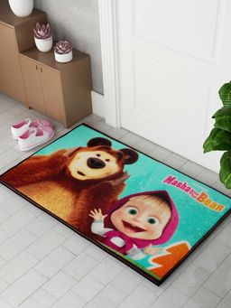 Athom Living - Masha and The Bear Themed Multi Colored Kids Premium Nylon Doormat