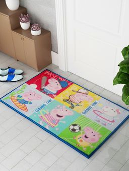Athom Living - Peppa Pig Character Printed Themed Kids Multicolor Premium Nylon Doormat