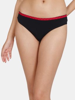 Zivame - Low Rise Zero Coverage Thong - Anthracite - Black