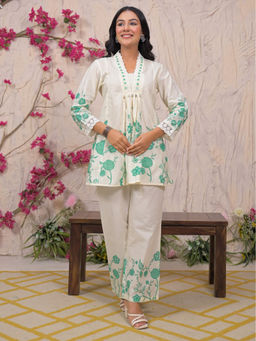 Autumnlane - Bali Fern Cotton Floral Printed Co-Ord (Set of 2)