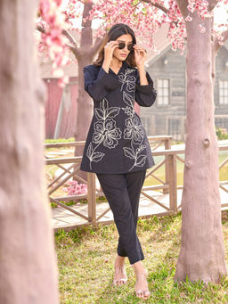 Autumnlane - Iyana Onyx Cotton Embroidery Co-Ord (Set of 2)