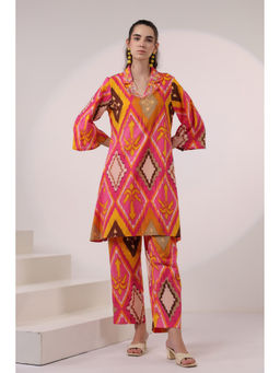 Autumnlane - Kara Apricot Ikat Print Co-Ord (Set of 2)